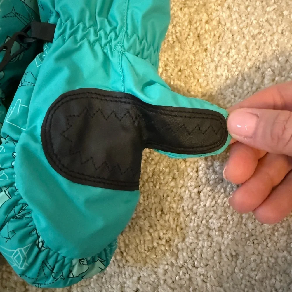 Dakine Kids' Teal Patterned Waterproof Insulated Mittens